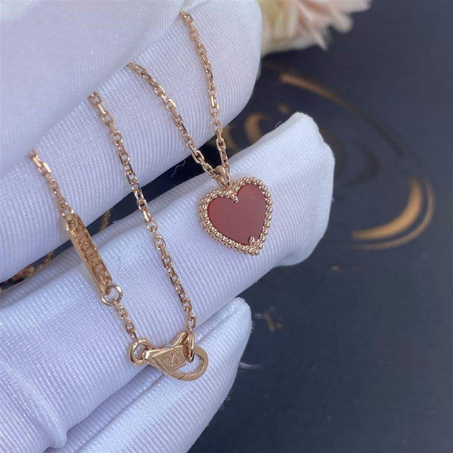 [Joyas Regalia] COLLAR DE CORAZÓN DE CORNALINA DE TRÉBOL DE MOLINO