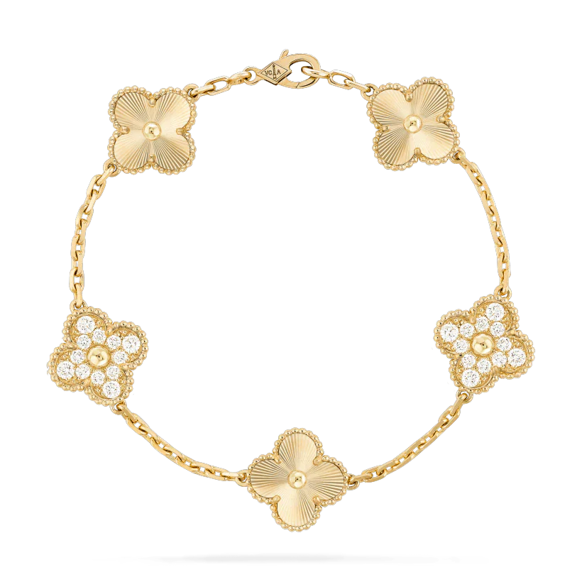 [Joyas Regalia]PULSE TRÉBOL 5 MOTIVOS ORO DIAMANTE 