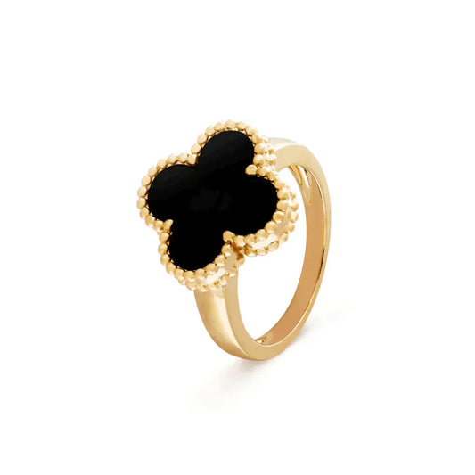 [Bijoux Regalia] BAGUE TRÈFLE ONYX