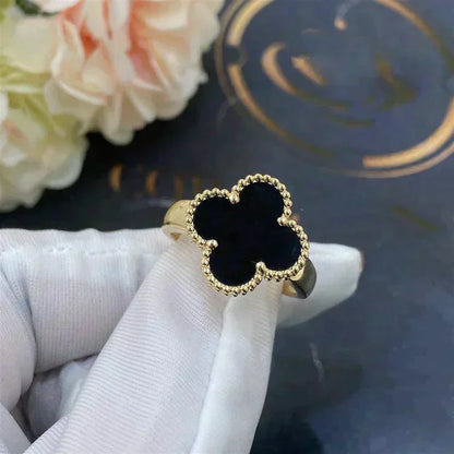 [Bijoux Regalia] BAGUE TRÈFLE ONYX