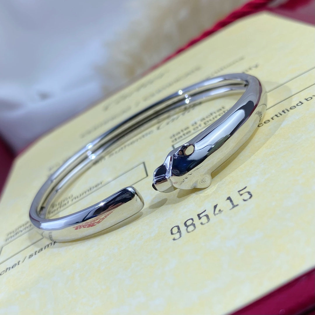 [Joyas Regalia]Pulsera abierta de plata Pantera