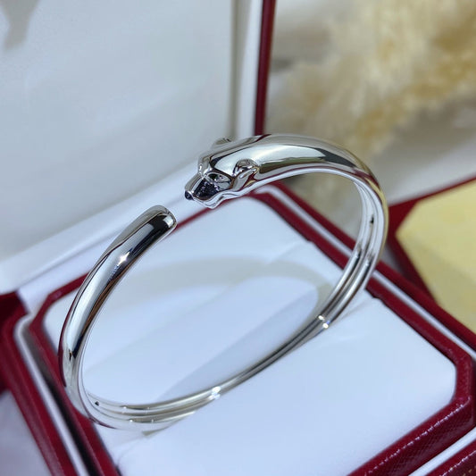 [Joyas Regalia]Pulsera abierta de plata Pantera