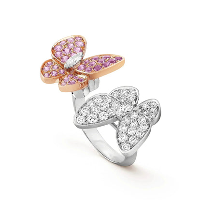 [Joyas Regalia] ANILLO DE MARIPOSA CON DIAMANTES DOBLES
